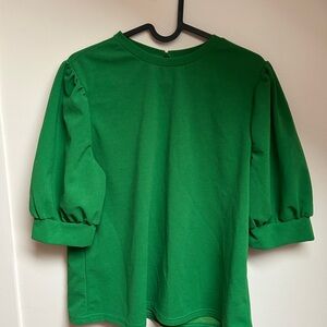 Green Puff Sleeve Top